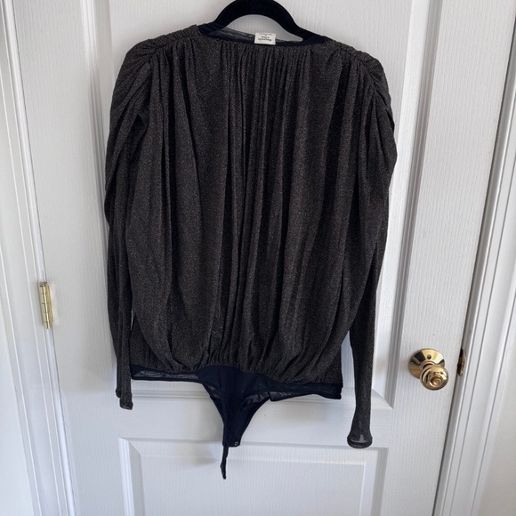 Abercrombie Long-Sleeve Draped Deep-V Bodysuit - Picture 8 of 9